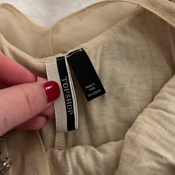 Topshop beaded cream/white/silver dress size 8 worn once - Picture 5 of 7